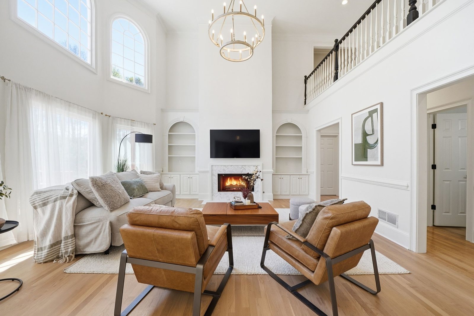 Whole-home renovation living room — Johns Creek